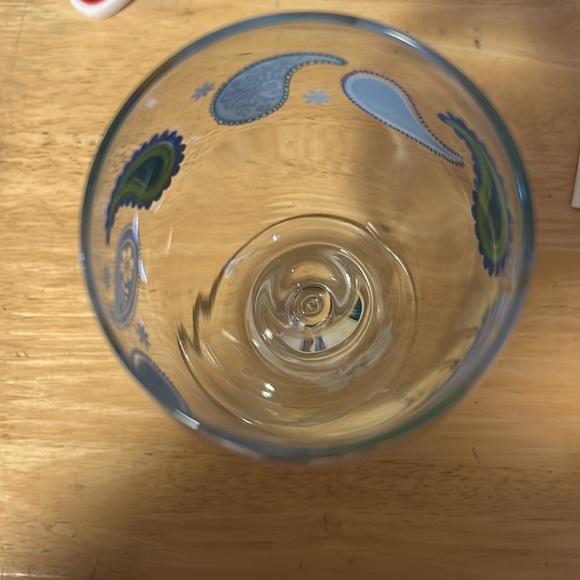 Set of 2 vintage Libbey wine glass with a blue and green pattern - Picture 4 of 4